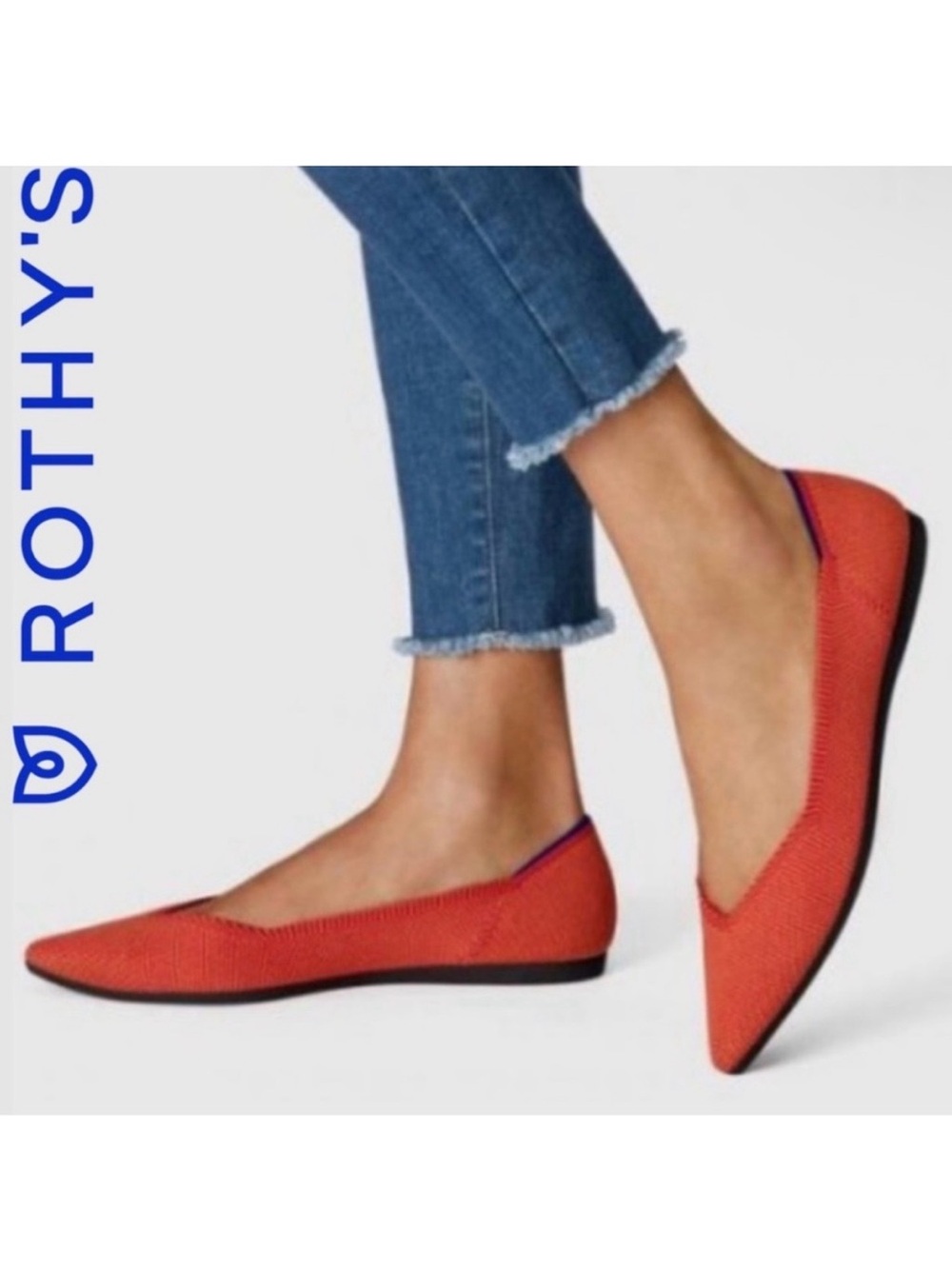 Rothy's Pointed Toe Flat in Retired Persimmon